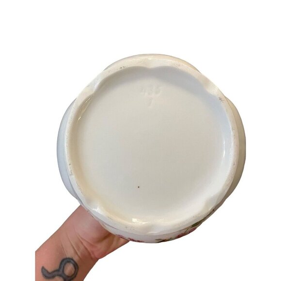 Vintage Floral Candy/Sugar Dish Biscuit Jar with Lid Floral Pattern Antique - Picture 16 of 16